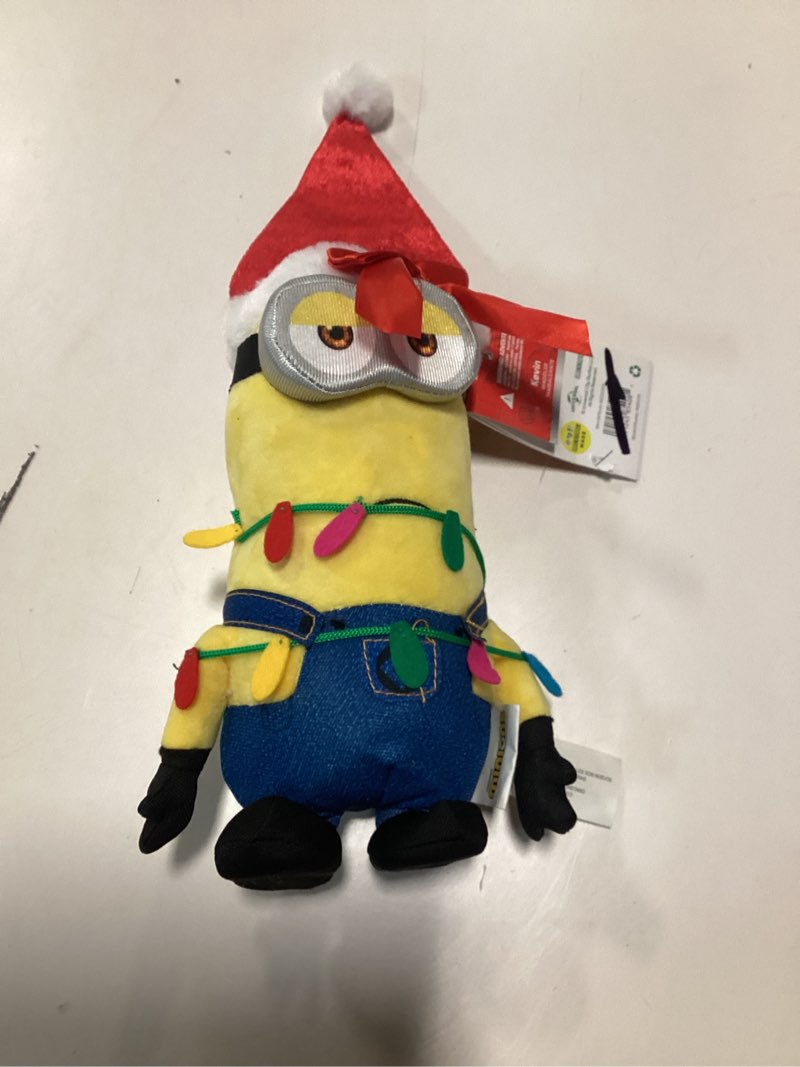 Condition photo showing As Is for Hallmark Keepsake Christmas Ornament 2025, Minions Bob Trims The Tree with Sound, Movie Gifts