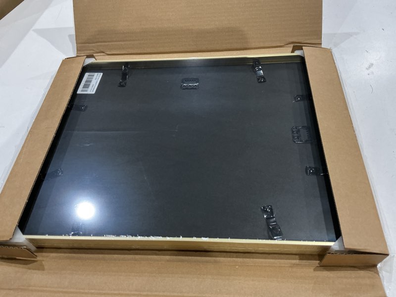 Condition photo showing Good Condition for frametory - 12x16 aluminum collage picture frame - display 5x7 pictures with 4 openings mat - real glass front - horizontal/vertical wall mount - gold 1 pack 4 slots | 5x7 gold