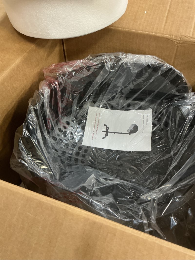 Condition photo showing New/Like New for Hooded Hair Dryer, 1500W Standing Hair Dryer with Time Settings, Touch Controls, 3 Temperature Modes, Height Adjustable Ionic Hooded Dryer on Wheels, Sit Under Hair Dryer Bonnet for Home or Salon Use Dark Black