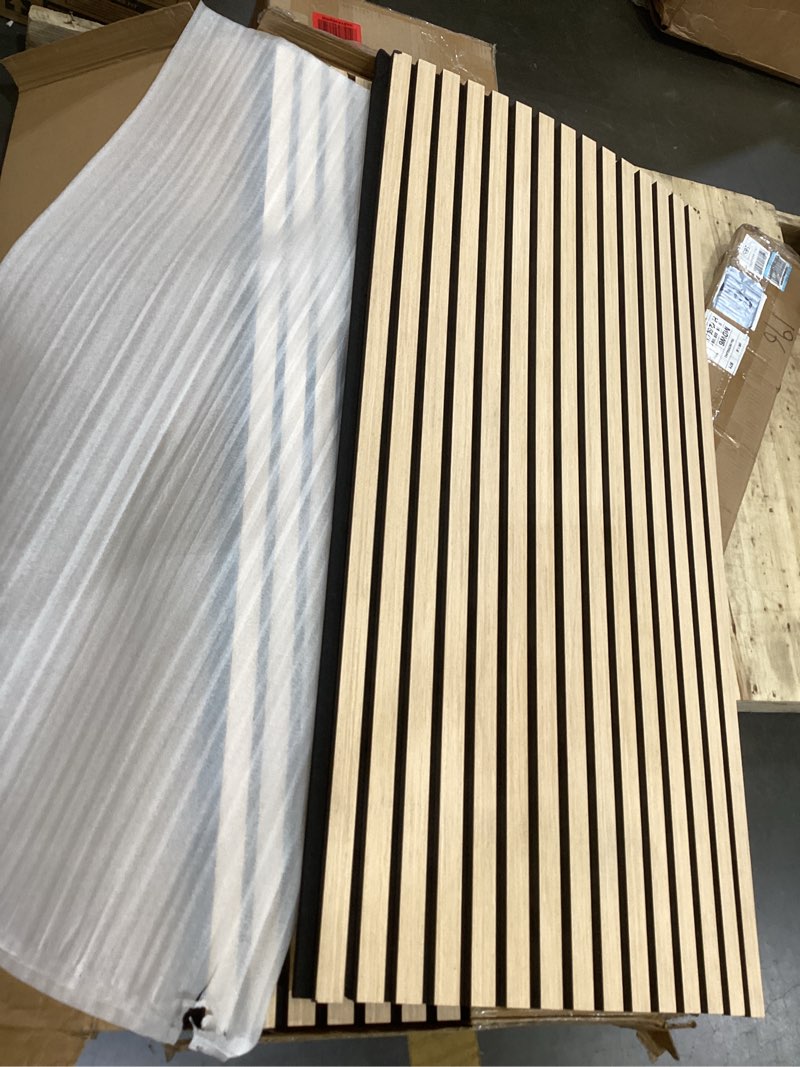 Condition photo showing Good Condition for 2-pack wood panels for wall - acoustic wood slat wall panels, soundproof wooden paneling for interior decor white oak [2pcs] 47.2" × 23.6"