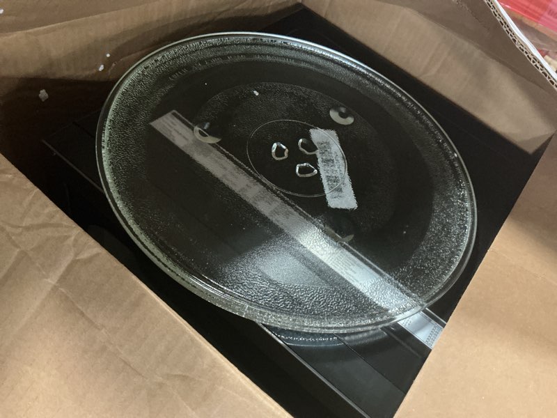 Condition photo showing As Is for TOSHIBA EM131A5C-BS Countertop Microwave Ovens 1.2 Cu Ft, 12.4" Removable Turntable Smart Humidity Sensor 12 Auto Menus Mute Function ECO Mode Easy Clean Interior Black Color 1000W 1.2 Cu.ft
