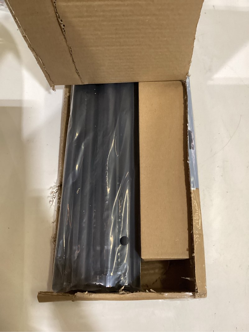 Condition photo showing Good Condition for 2 pack industrial curtain rods for windows 66 to 120 inches, blackout wrap around curtain rod, for indoor and outdoor, 5/8 inch diameter, 65 to 120 inches, black 65-120 inch black