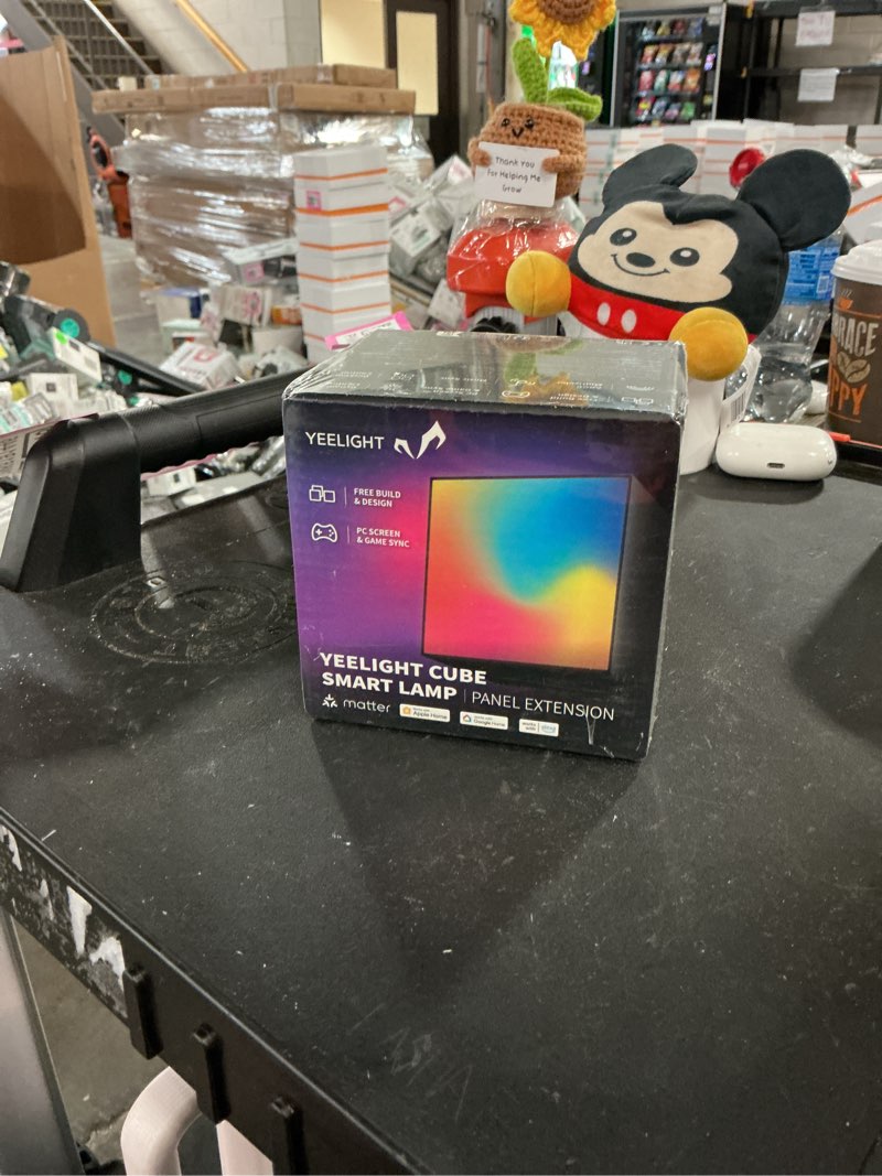 Condition photo showing New/Like New for yeelight panel light extension for cube smart lamp, 16 million colors option, rgbic individual addressable, dynamic lighting, music flow, wifi connected, app control, for bedroom, living room, cube*1