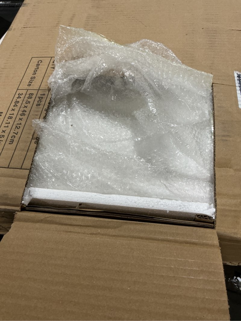 Condition photo showing As Is for HITNET White Bar Cart, Home Bar Serving Cart, Kitchen Trolley on Wheels with Storage, 3 Tier Rolling Beverage Cart for Living Room Kitchen Home Office