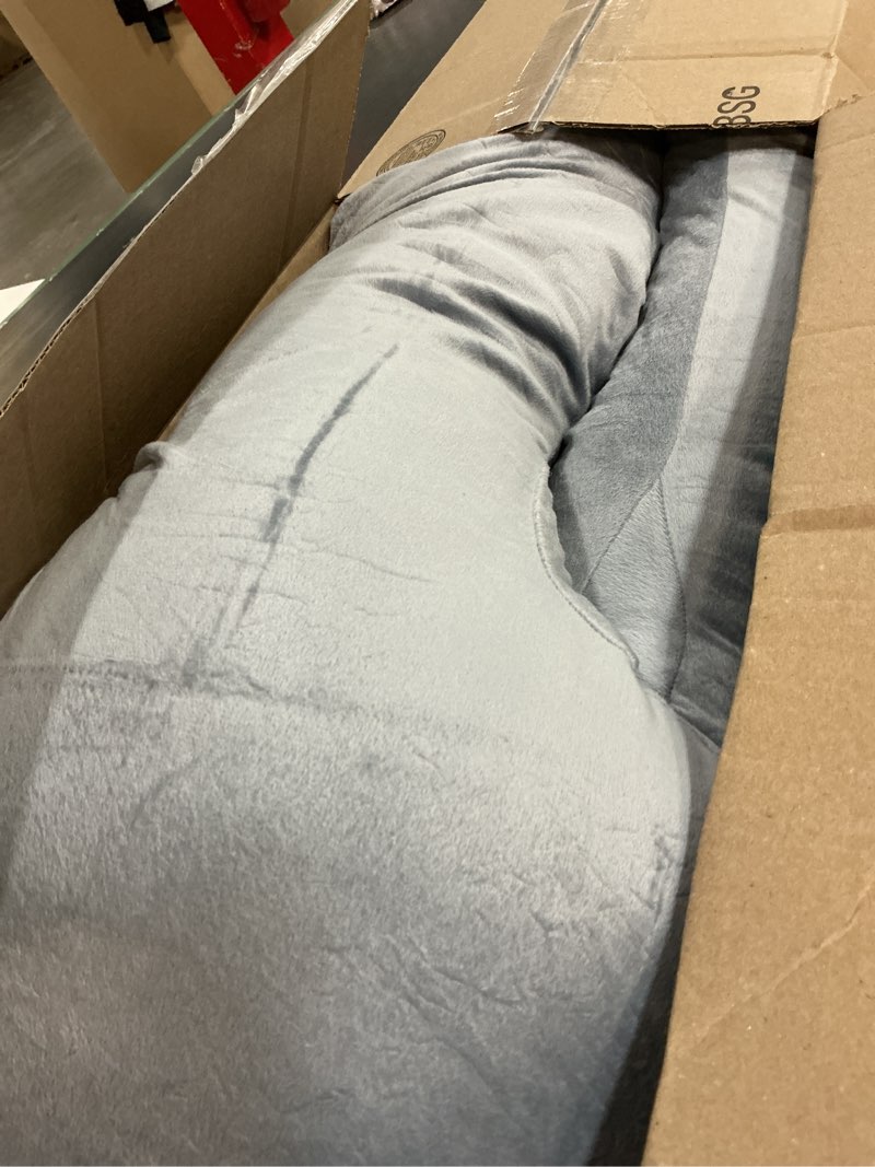 Condition photo showing Good Condition for moon park pregnancy pillows for sleeping - 57 inch u shaped full body maternity pillow with removable cover - support for back, legs, belly, hips - pregnancy pillow for women - grey grey velvet cover - 57 inch