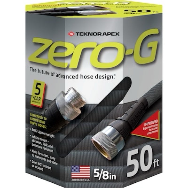 zero-g teknor apex 5/8-in x 50-ft premium -duty kink free woven gray hose