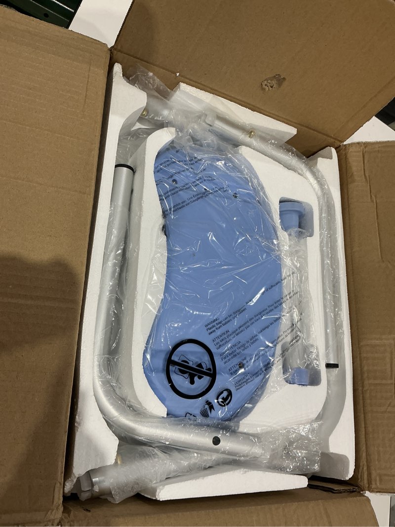 Condition photo showing Good Condition for swivel shower chair, 360° non-slip shower seat with backrest for elderly and disabled, height adjustable rotating tub bench for seniors bathroom inside shower with compact frame (blue)