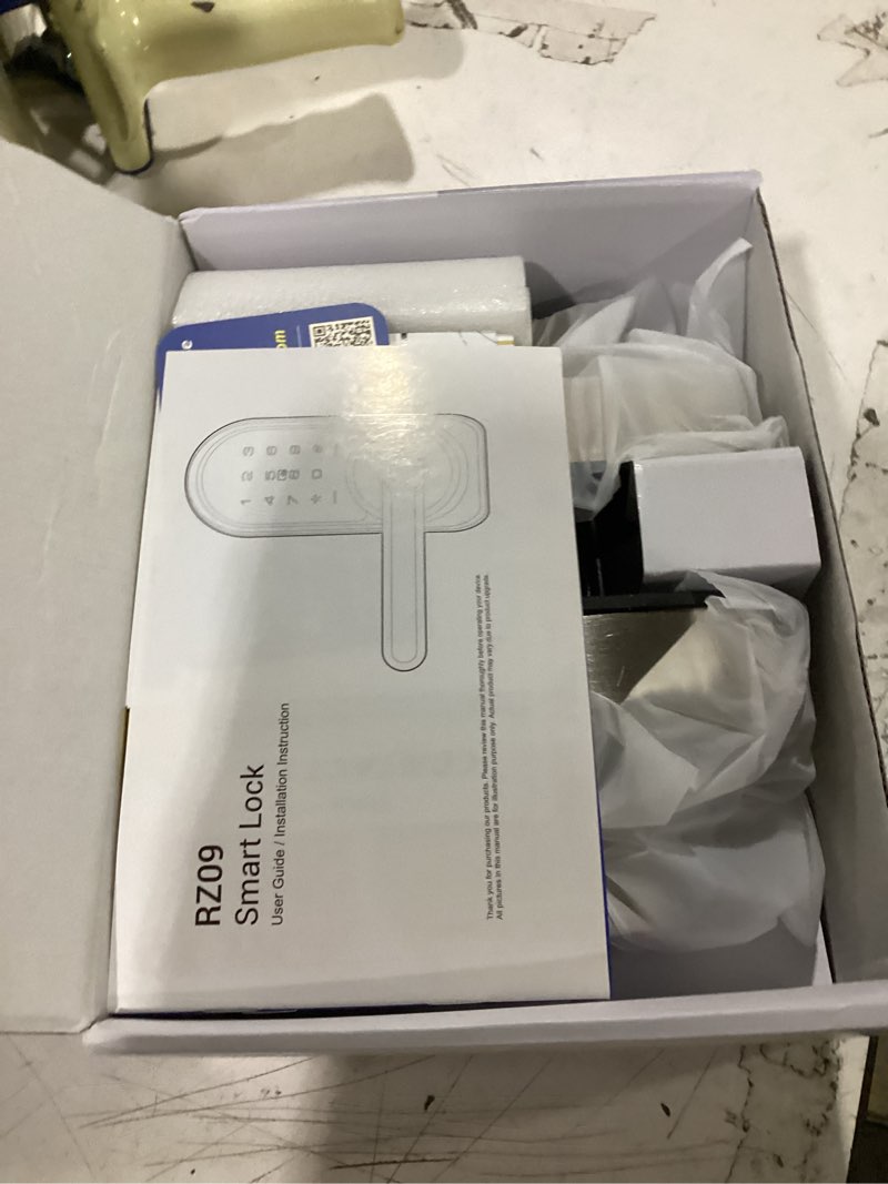 Condition photo showing Good Condition for veise rz09 smart lock, 7-in-1 keyless entry with handle set, app control fingerprint deadbolt for front door, electronic digital locks with keypad, satin nickel
