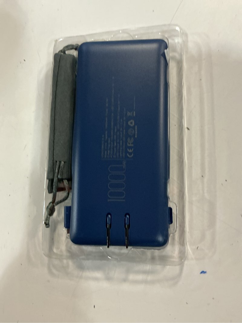 Condition photo showing Good Condition for VEGER Portable Charger with Built-in AC Plug and Cables, All in One 10000mAh Ultra Slim Power Bank Travel Essentials, 15W Fast Charging Battery Pack Compatible with iPhone, Samsung, Android (Navy)