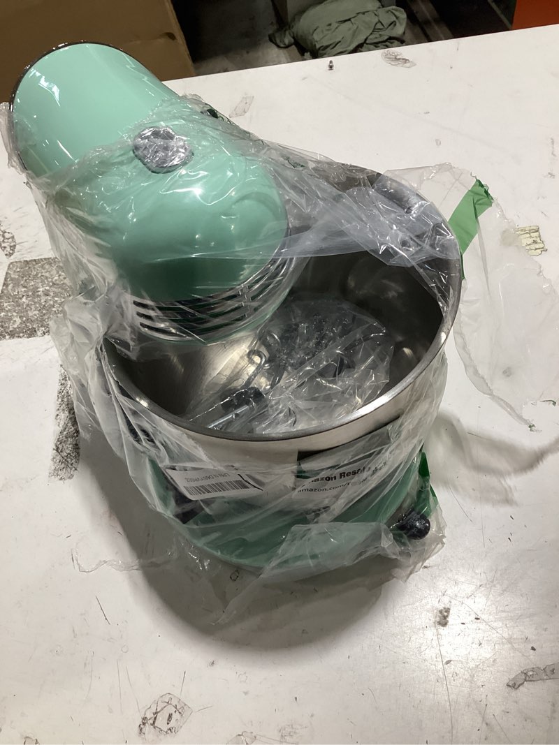 Condition photo showing Good Condition for dash everyday stand mixer - compact tilt-head stand mixer for everyday recipes - 6-speed power with stainless steel bowl - aqua, 3-quart aqua mixer
