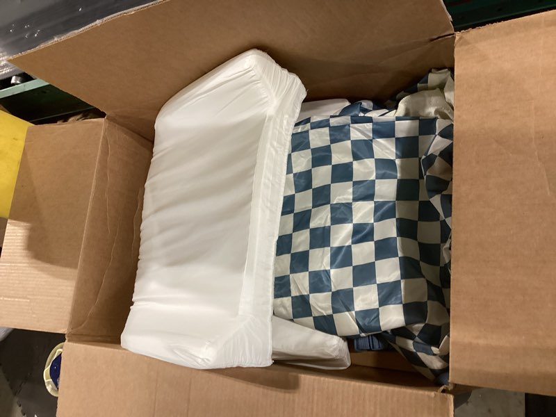 Condition photo showing Good Condition for Tiny Twinkle Diaper Changing Pad for Dresser & Nursery Table – Waterproof, Wipeable & Mess-Proof Baby Changing Pad with Safety Strap, Non-Slip Base & Removable Washable Cover(Blue Checkers) Blue Checkers 31" x 16"
