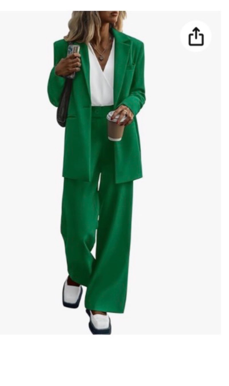 luvamia Pant Suits for Women Dressy 2 Piece Business Casual Outfits 3/4 Sleeve Blazer Straight Leg Pant Sets Office Work Large Beige