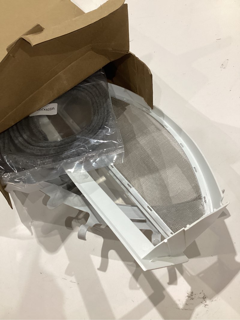 Condition photo showing As Is for we49x20697 dryer repair & maintenance kit with we18x25100 lint filter, compatible with select ge dryers – includes we3m26 bearing, we12x83 idler pulley, drive belt, felt seal & glide slides