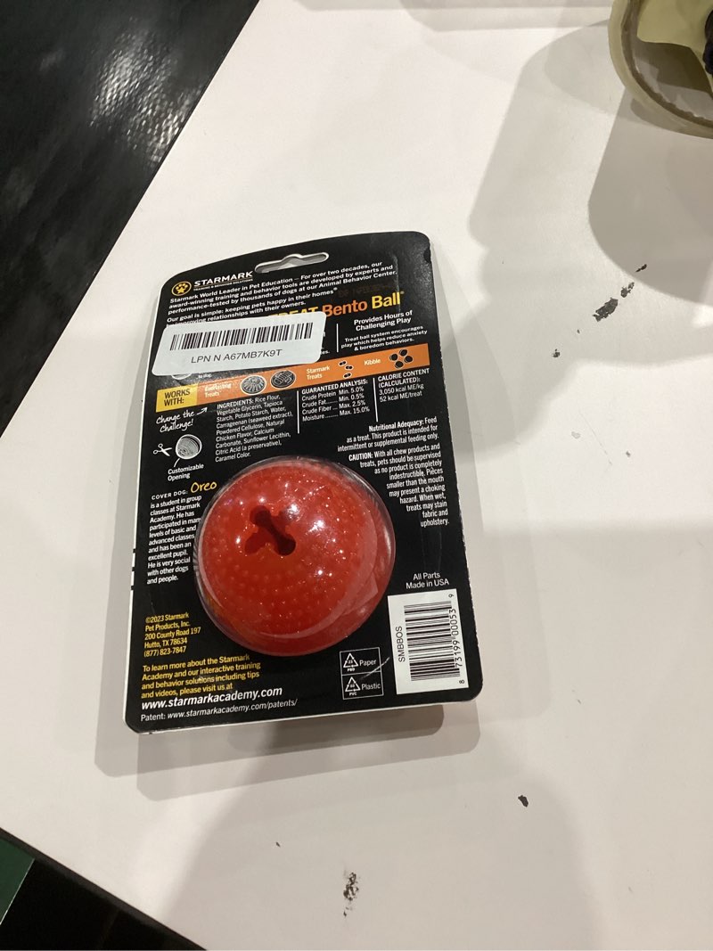 Condition photo showing New/Like New for Starmark Everlasting Treat Bento Ball Tough Dog Chew Toy Small