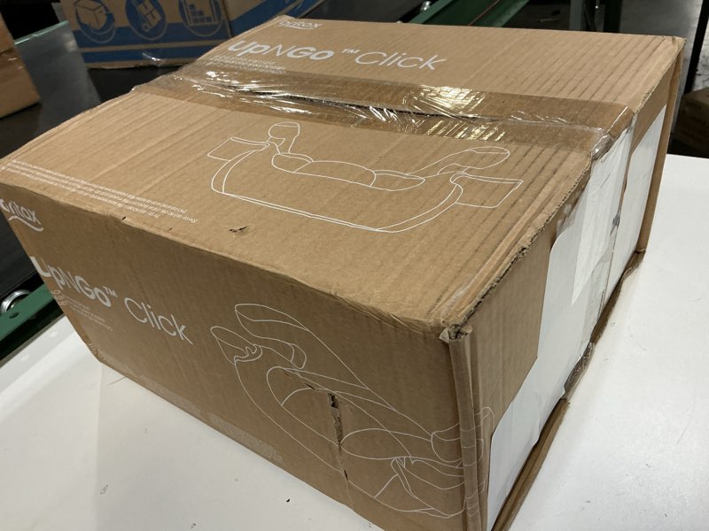 Condition photo showing New/Like New for britax upngo click backless booster car seat with rigid latch, lightweight and portable travel booster with slim design and postureplus, accommodates kids up to 120 lbs and 63” – raven black