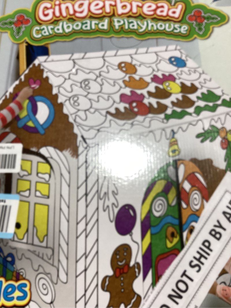 artcreativity gingerbread house craft kit for kids with 24 butter crayons - black and white gingerbr