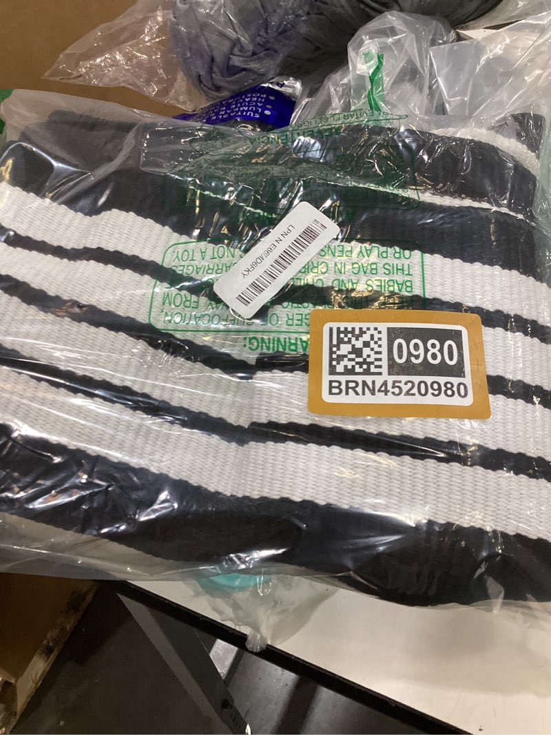Condition photo showing New/Like New for ojia black and white outdoor rug 3x5, front door mat patio rugs porch decor | cotton woven striped rug machine washable entryway rug indoor outside area rug front door mat for farmhouse/home entrance black/white stripe 3' x 5' (rectangular)