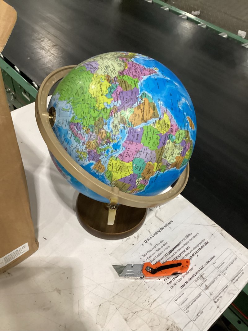 Condition photo showing As Is for sjsmartglobe with interactive app & led illuminated constellations at night, us-patented stem education 10" world globe with detailed map original