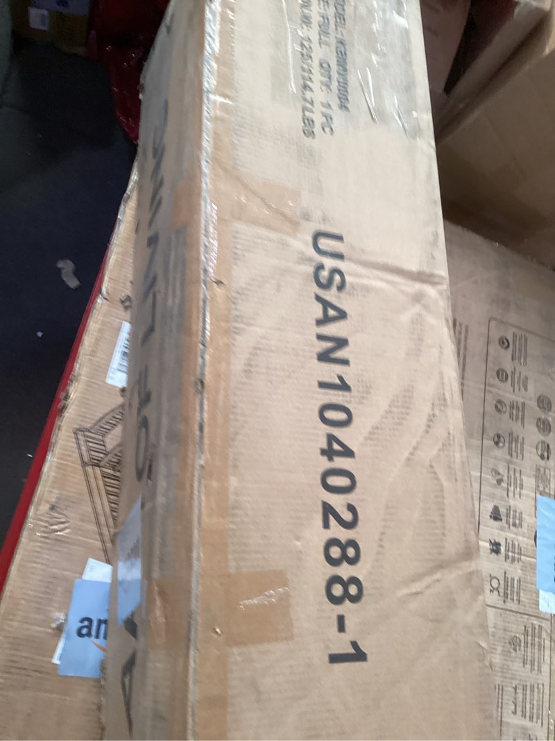 Condition photo showing As Is for Full Size Bed, Modern Wingback Headboard,, Light Beige