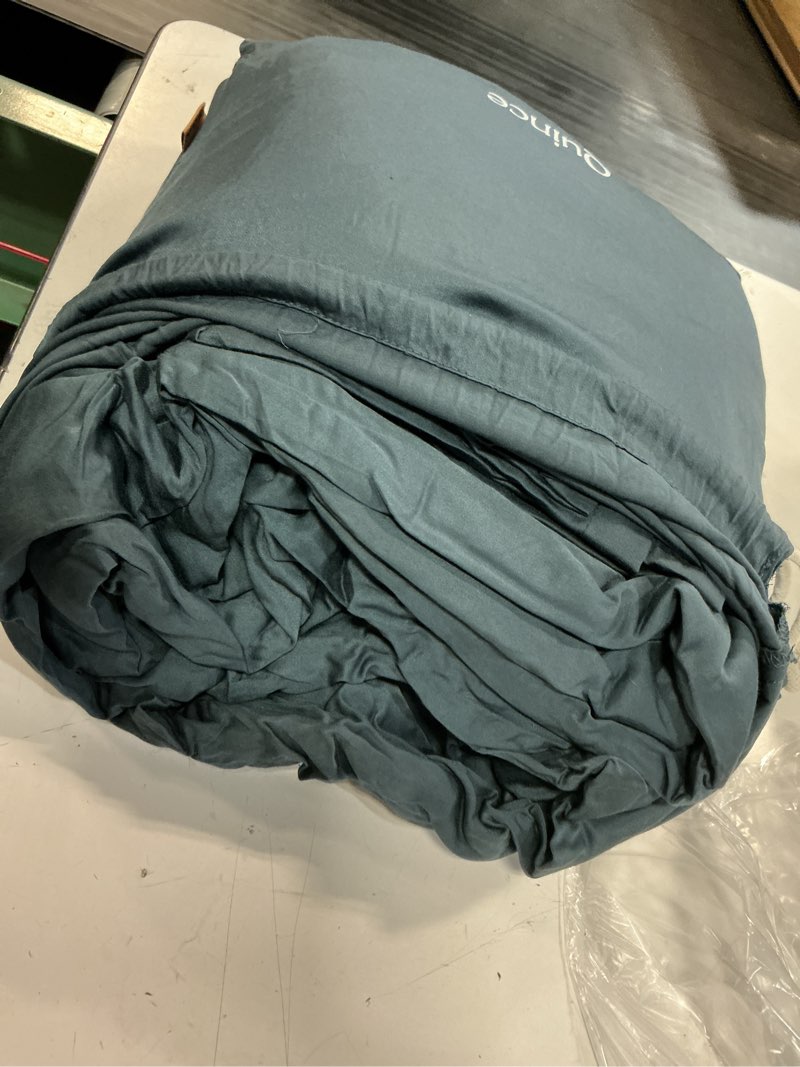 Condition photo showing As Is for quince king graphite luxury organic sateen duvet cover 100% organic cotton.