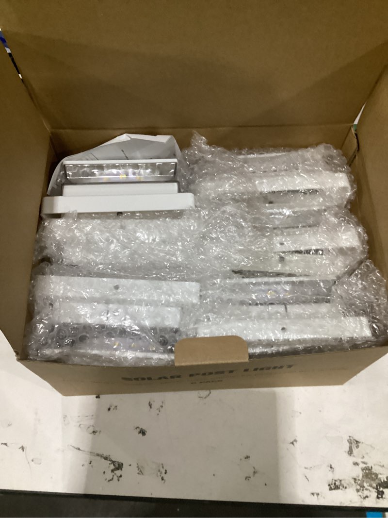 Condition photo showing Good Condition for keilaimo solar post cap lights outdoor, 6 pack upgraded waterproof deck fence post solar lights for 3.5x3.5 4x4 5x5 vinyl/wood posts, 10-12 hours warm/cool white glow for garden/patio/porch - white white warm white, cool white 6 pack