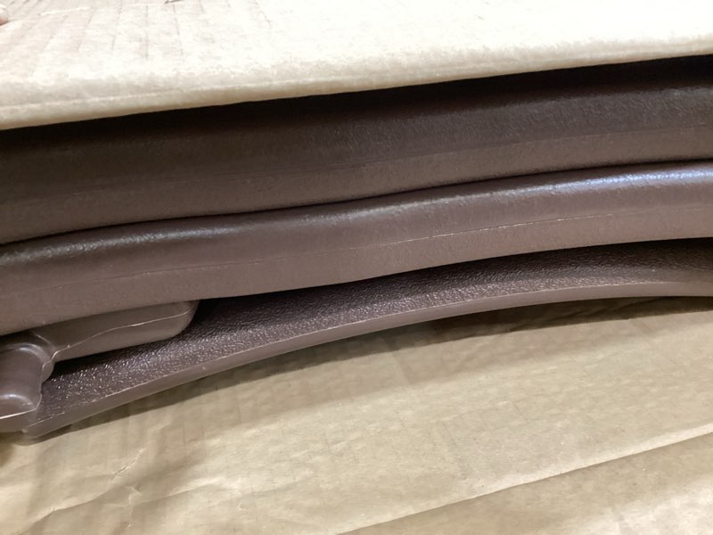 Condition photo showing As Is for pet gear easy step iii pet stairs, 3 step for cats/dogs, removable washable carpet treads, for pets up to 150lbs, no tools required, available in 6 colors chocolate