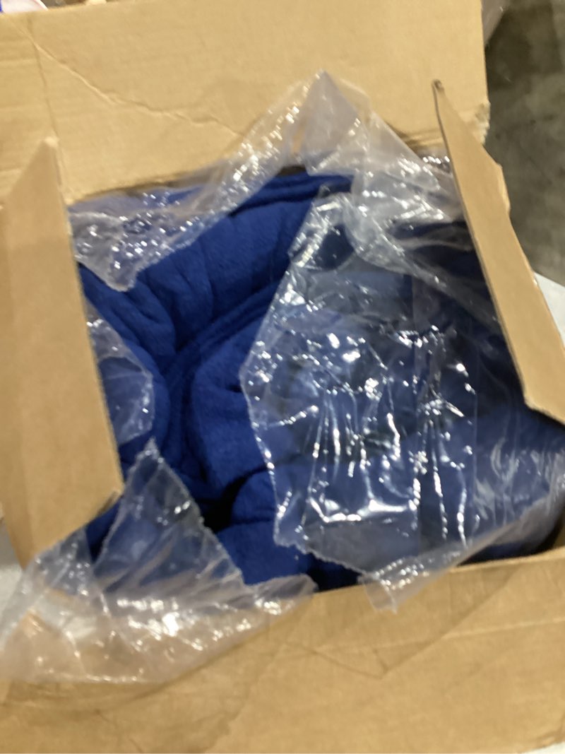 Condition photo showing Good Condition for Love's cabin Micro Fleece King Sheet Set - 4 Pcs Dark Blue Winter Soft Plush Polar Fleece Bed Sheets Set with 16" Deep Pocket,Cozy Warmth for Cold Season(1 Flat Sheet,1 Fitted Sheet,2 Pillow Cases) King Dark Blue
