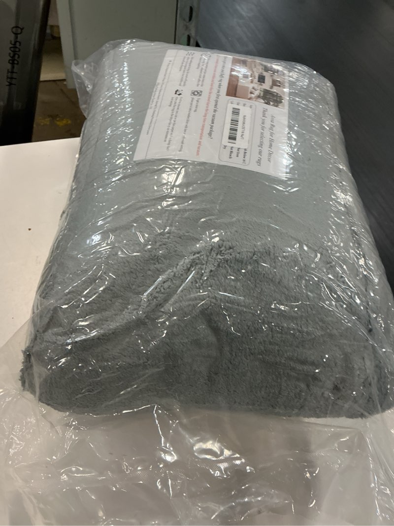 Condition photo showing Good Condition for Large Area Rugs for Living Room, 7 x 10 Ft Non-Slip Soft Thickened Memory Foam Rug for Bedroom, Comfy Indoor Floor Carpets for Boys Girls Dorm Room Nursery Home Decor, Grey Grey 7' x 10' (Rectangular)