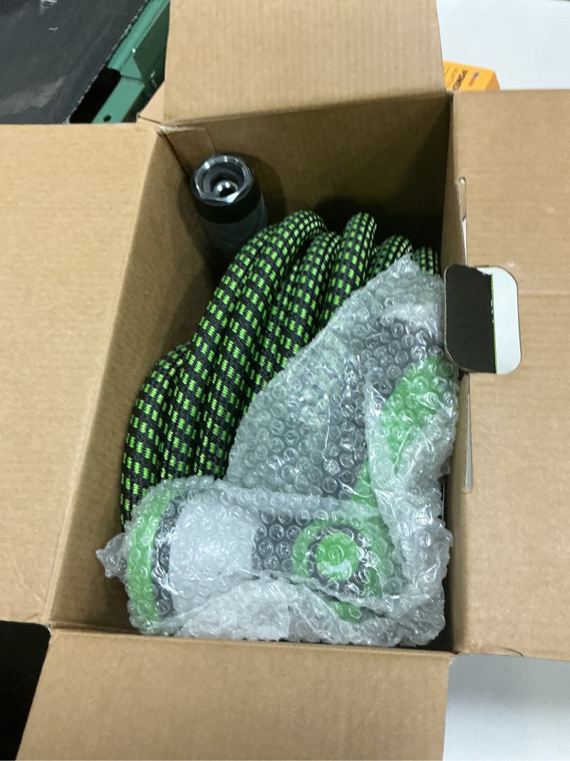 Condition photo showing Good Condition for garden hose, flexible ultra lightweight durable, kink-free water hose with 10 function sprayer - non-shrinking, easy to store, all-weather, high-pressure (50ft) green 50ft