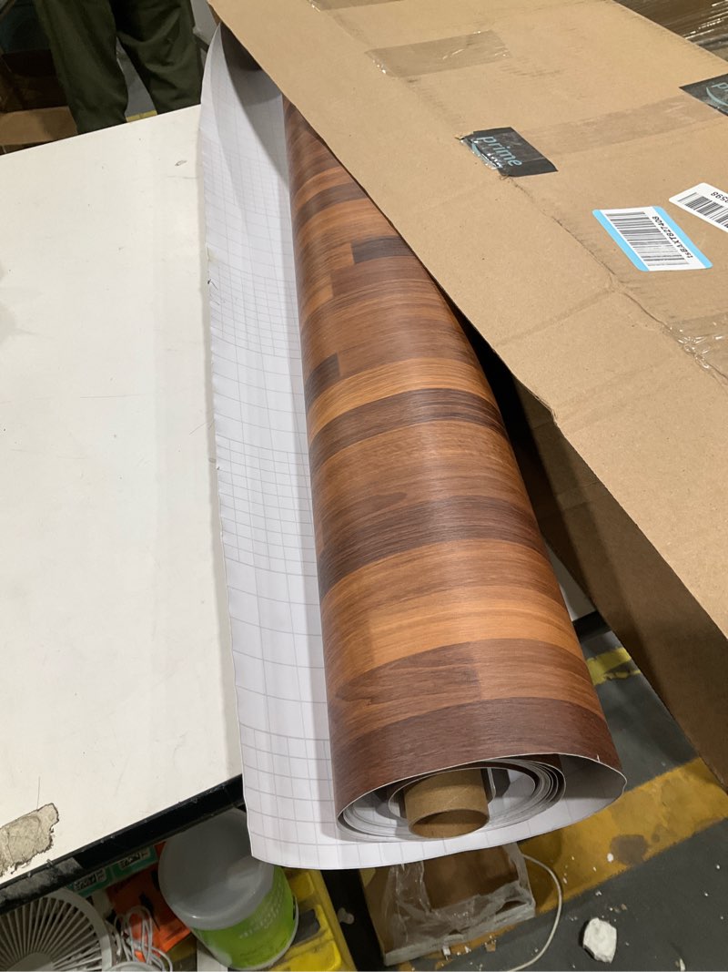 Condition photo showing As Is for funstick 36"x200" large butcher block countertop contact paper waterproof brown wood contact paper for cabinets peel and stick countertops wood wallpaper for kitchen counter top covers desk vinyl wrap 200"w x 36"l brown
