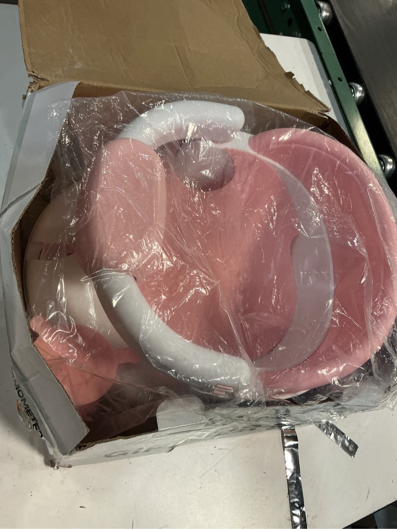 Condition photo showing As Is for baby bath seats for babies sitting up, non-slip baby bathtub with 3 suction cups, safe & comfortable toddler bath seat ideal for baby bath/shower support, stable design, pink (6-24 months)
