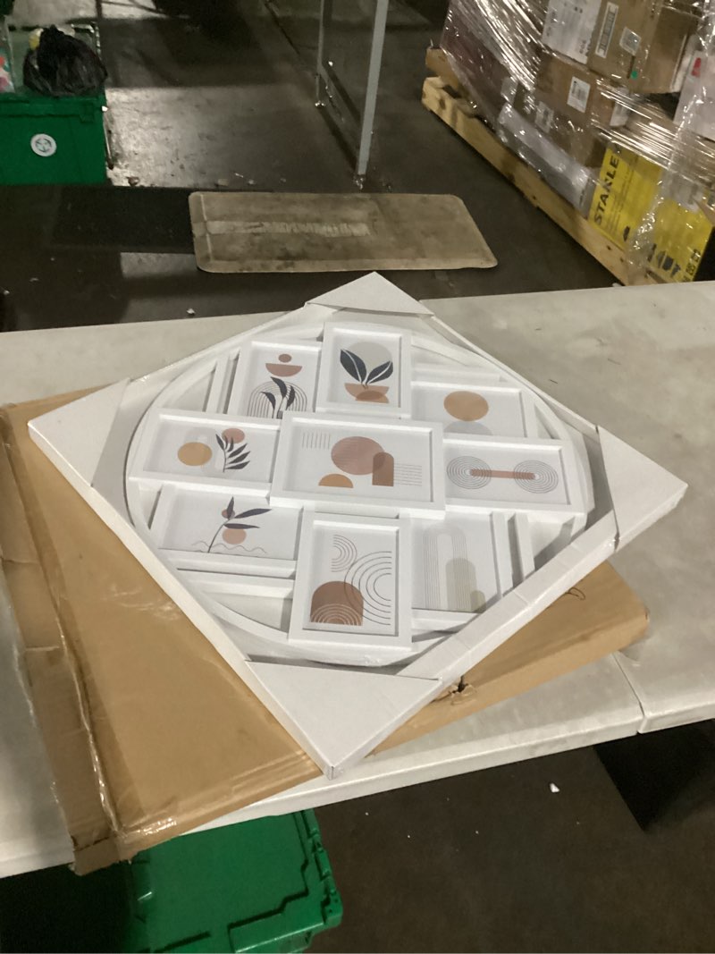 Condition photo showing Good Condition for jerry & maggie photo frame round circle black picture frame cute selfie gallery collage wall hanging for 6x4 photo - 9 photo sockets (white/ 2pack)