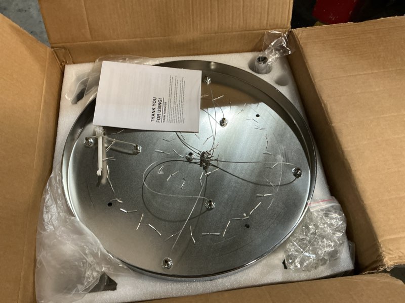 Condition photo showing Good Condition for LEONTYNE 42 inch Dimmable Fandeliers Chandelier Ceiling Fan LED Crystal Ceiling Fan with Light and Remote 6 Speed 3 Blades Retractable Ceiling Fans for Bedroom Living Dining Room (APP & Timing) Silver
