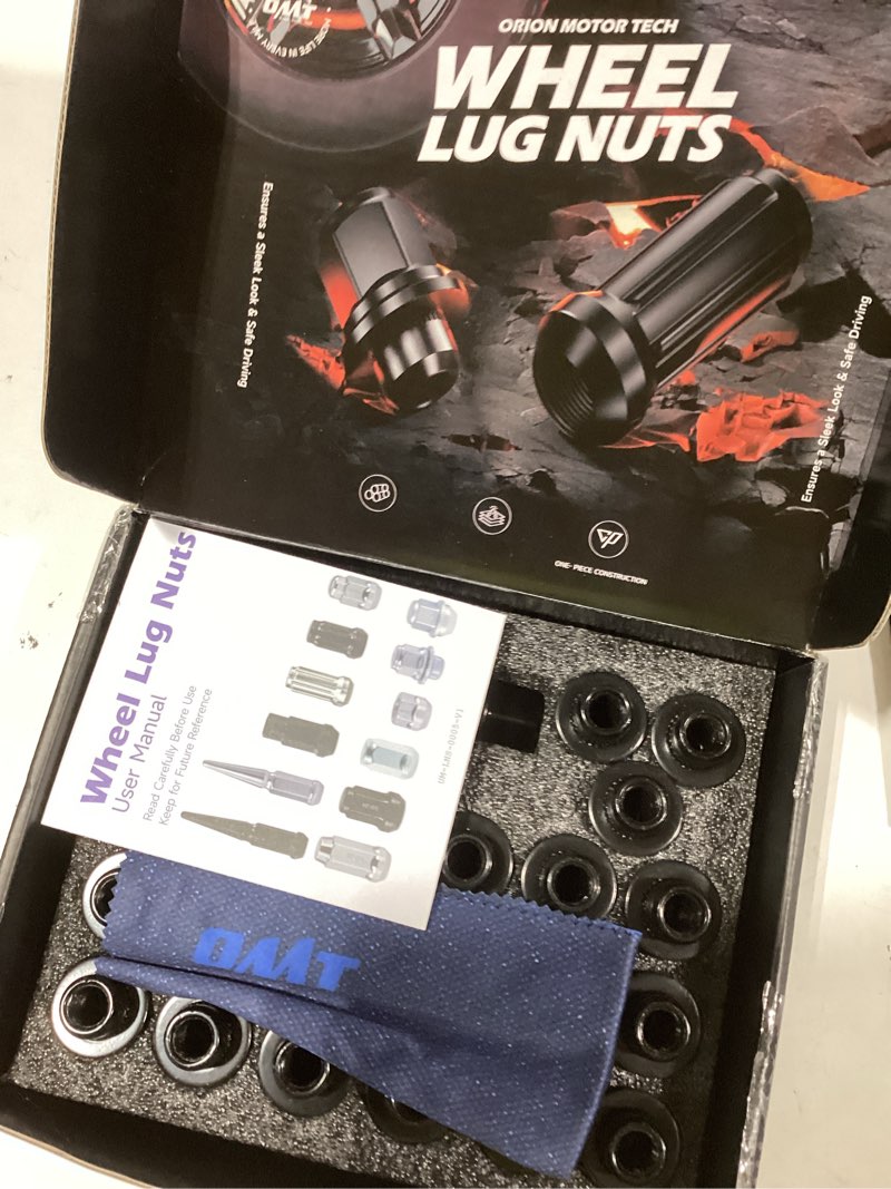 Condition photo showing As Is for orion motor tech m12x1.5 lug nuts, 12x1.5mm mag wheel lug nuts compatible with toyota camry rav4 highlander corolla tacoma 4runner prius sienna, set of 24 m12x1.5 black 24