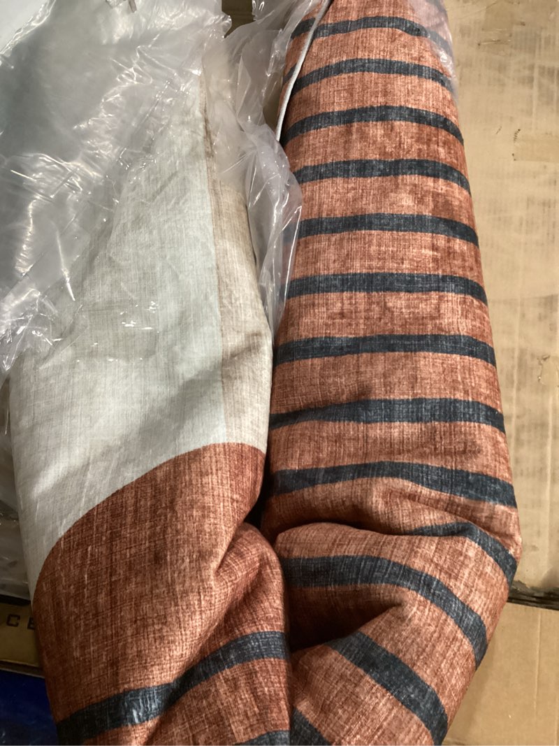 Condition photo showing Good Condition for Signature Design by Ashley Farrendale Mid-Century Modern Indoor Geometric Washable 8 x 10 Area Rug, Blue & Red Multi Color 8' x 10' (Rectangular)