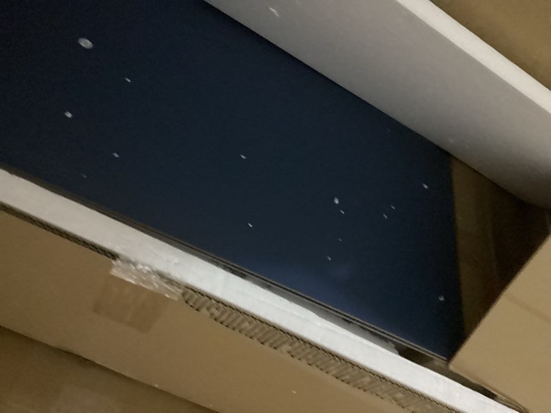 Condition photo showing As Is for Shintenchi Rolling Kitchen Island Cart with Folding Drop Leaf Breakfast Bar, Portable Trolley Island with Large Storage Cabinet, Shelf and Drawer, Blue Blue 1 Cabinet + 3 Drawers