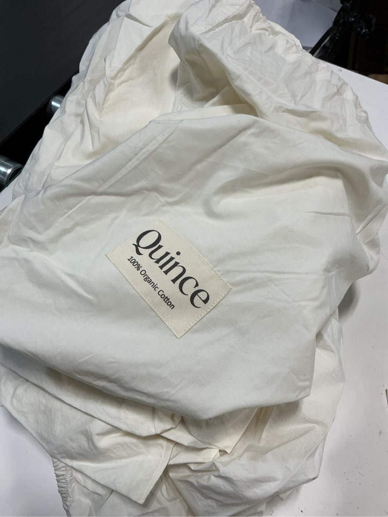 Condition photo showing As Is for classic organic percale fitted sheet set king 