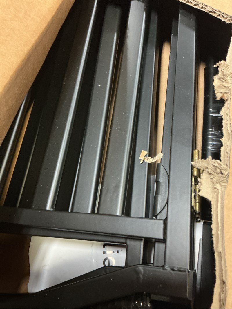 Condition photo showing Good Condition for malier metal freestanding dog gates with door, 32'' height outdoor indoor dog fences, extra wide foldable puppy gate for stairs (black, ?4 panels with door? 80''w × 32''h) black ?4 panels with door?80''w × 32''h