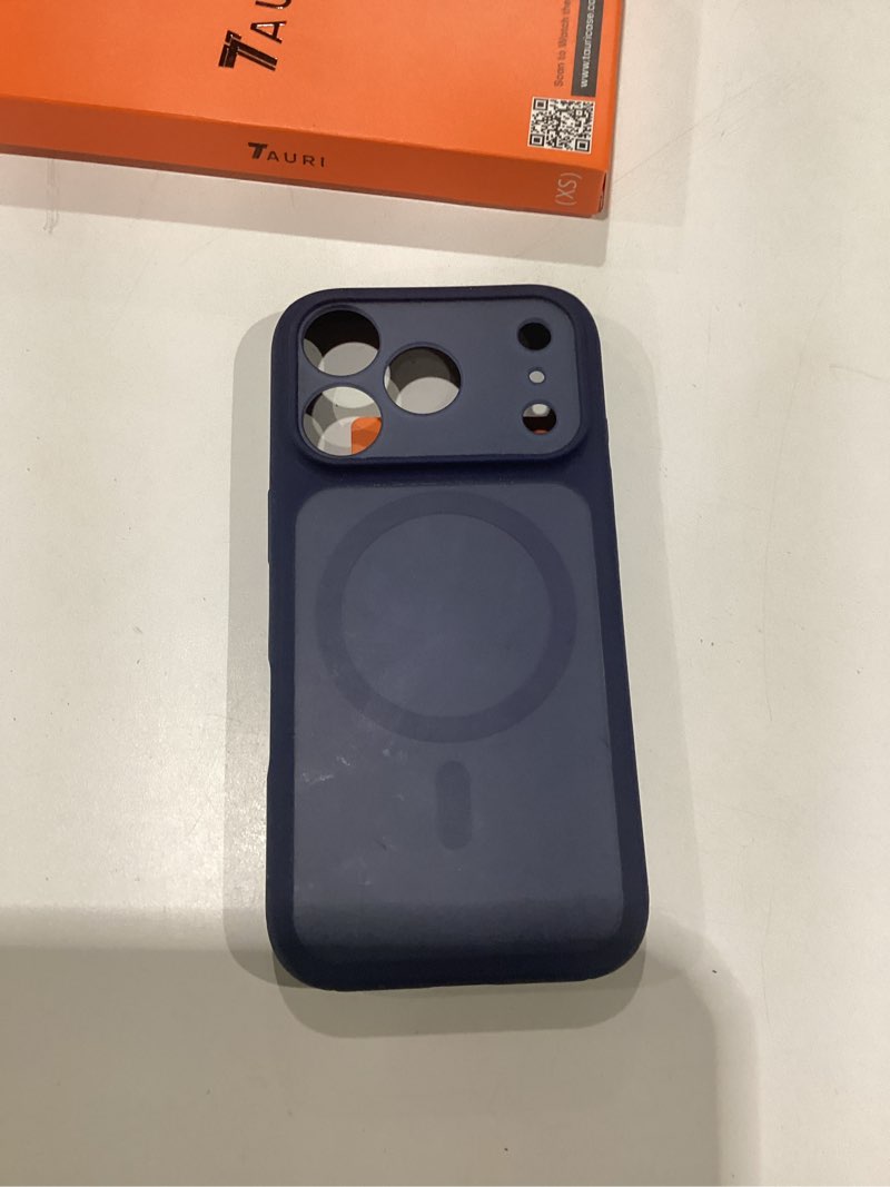 Condition photo showing New/Like New for tauri for iphone 17 pro case, compatible with magsafe, (full camera protection) camera control cover solid-color matte magnetic phone case for 17 pro 6.3", blue iphone 17 pro blue