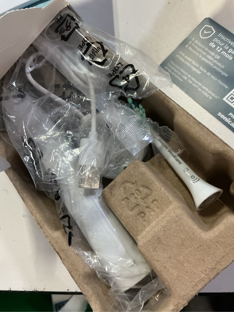 Condition photo showing As Is for philips sonicare 4100 series electric toothbrush - sonic toothbrush with advanced sonic technology, pressure sensor, two intensity settings, smartimer & quadpacer, white, model hx3681/23 1 count (pack of 1) white