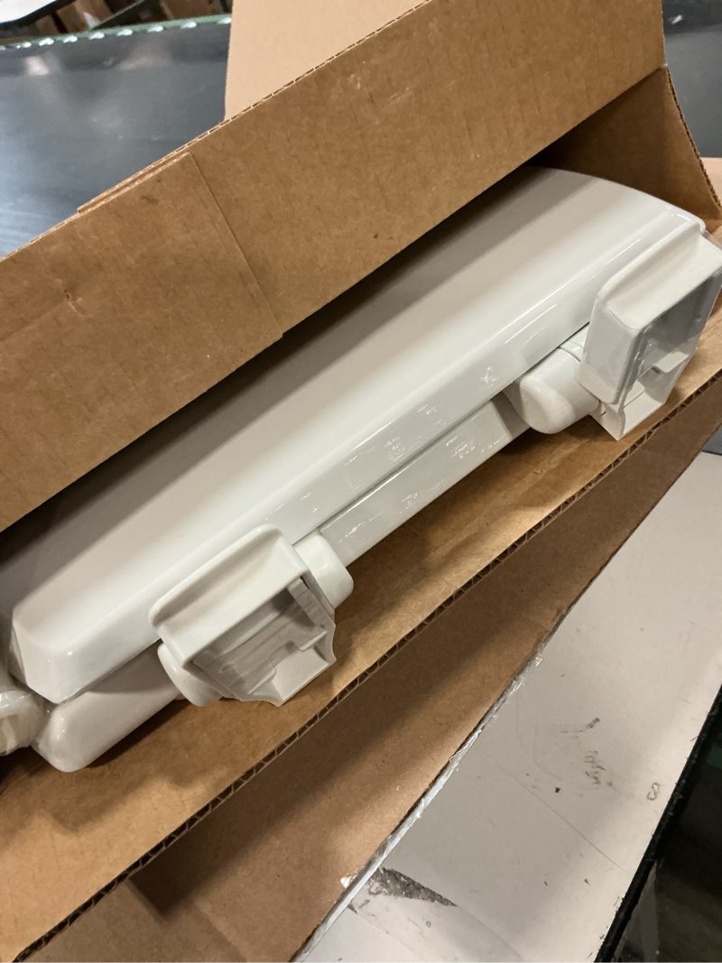 Condition photo showing As Is for Mayfair Cassel Slow Close Toilet Seat, Easy Clean, Non Slip Premium Wood Seat, Easy Install, Made in USA, Elongated, White Elongated 1 - Toilet Seat