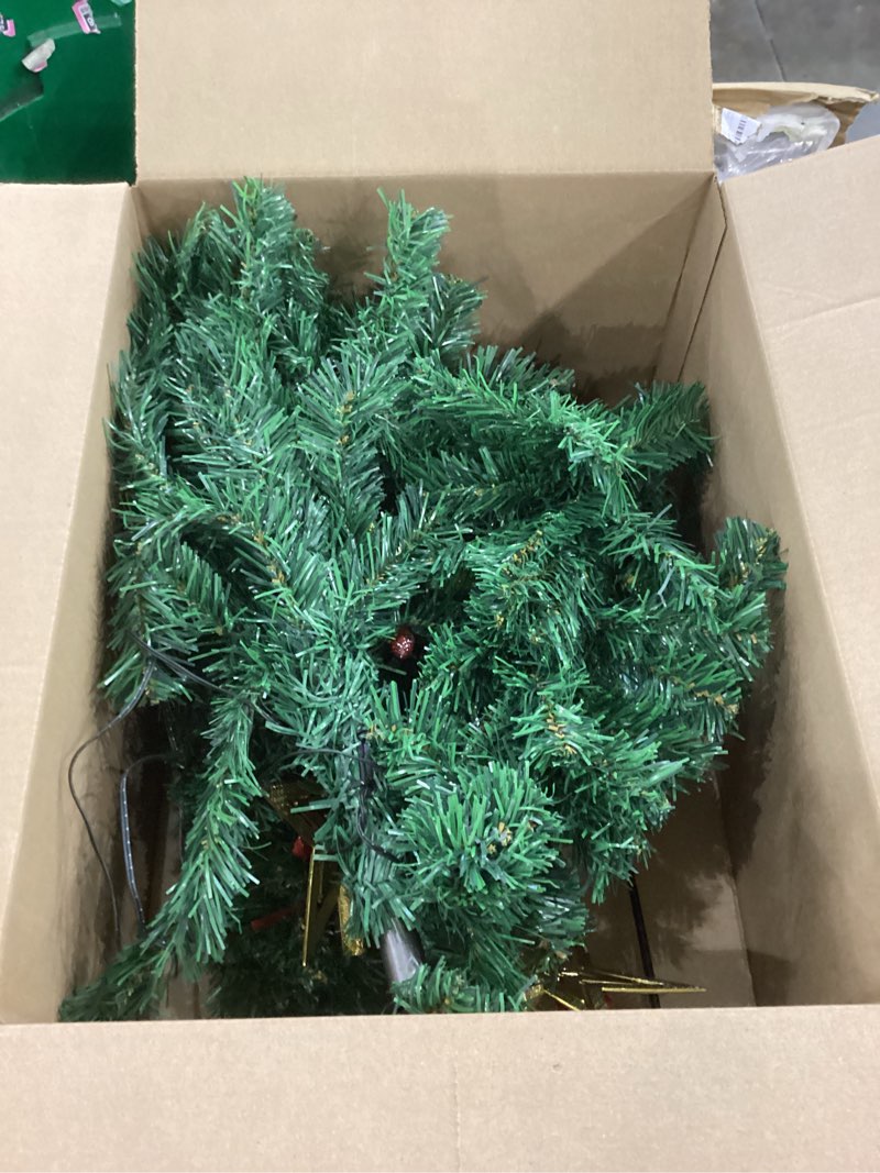 Condition photo showing Good Condition for Upgraded Set of 2 Solar Christmas Tree, Outdoor Christmas Decorations,Prelit Xmas Tree w/ 100 LED Multi-color C6 String Lights for Outsdie Holiday Display Yard Front Porch Pathway Grave Cemetery Decor