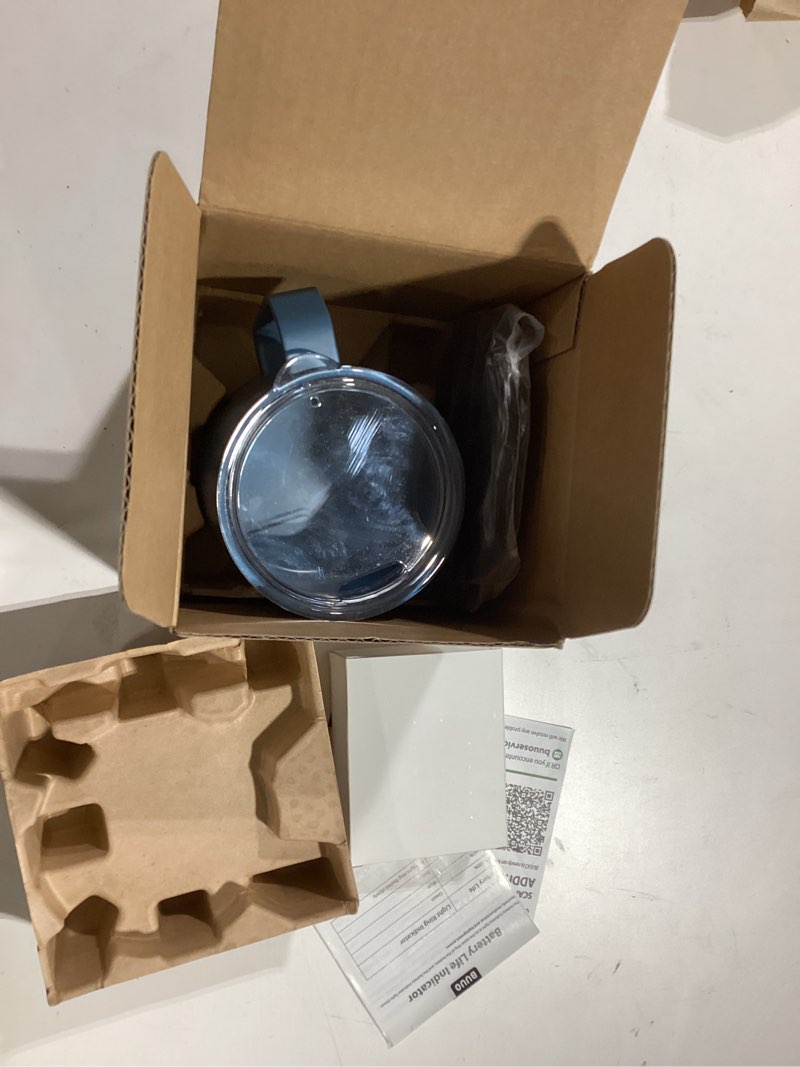 Condition photo showing Good Condition for self heating coffee mug with temperature control, smart heated mug 14oz with lid, rechargeable heated mug, dual-sided led display, keeps drinks warm up to 150°f (blue)