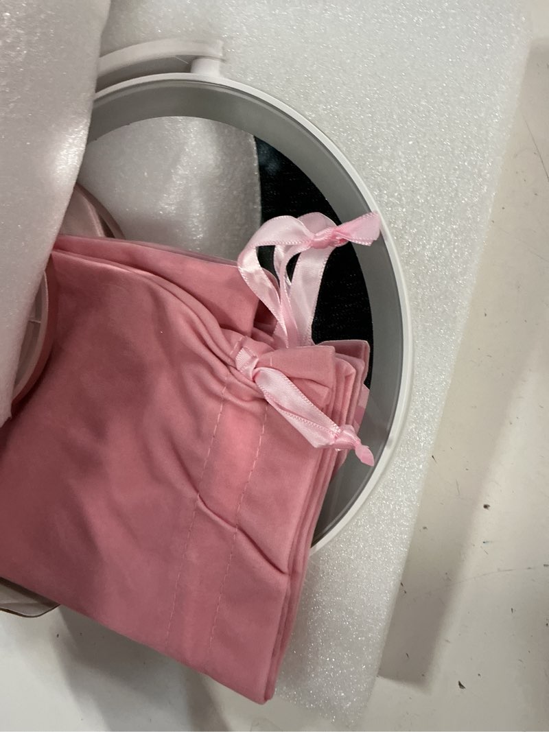 Condition photo showing Good Condition for 30x/1x wall mounted magnifying makeup mirror with power suction cup, rechargeable double sided regular hd/magnification 3 color modes adjustable brightness mirror with lights for bathroom, travel rose gold