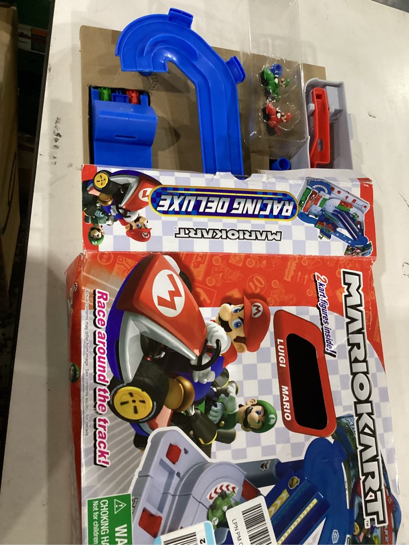 Condition photo showing Good Condition for epoch games mario kart™ racing deluxe, vehicle obstacle course with mario and luigi kart figures for ages 5+, multicolor