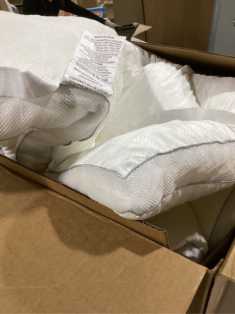 Condition photo showing Good Condition for Memory Foam Mattress Topper Twin - Pillow Top Mattress Topper Twin Size, Extra Thick Soft Bed Topper for Dorm & Back Pain Relief, White, Oeko-TEX Certified - 2000GSM White Twin-2000GSM