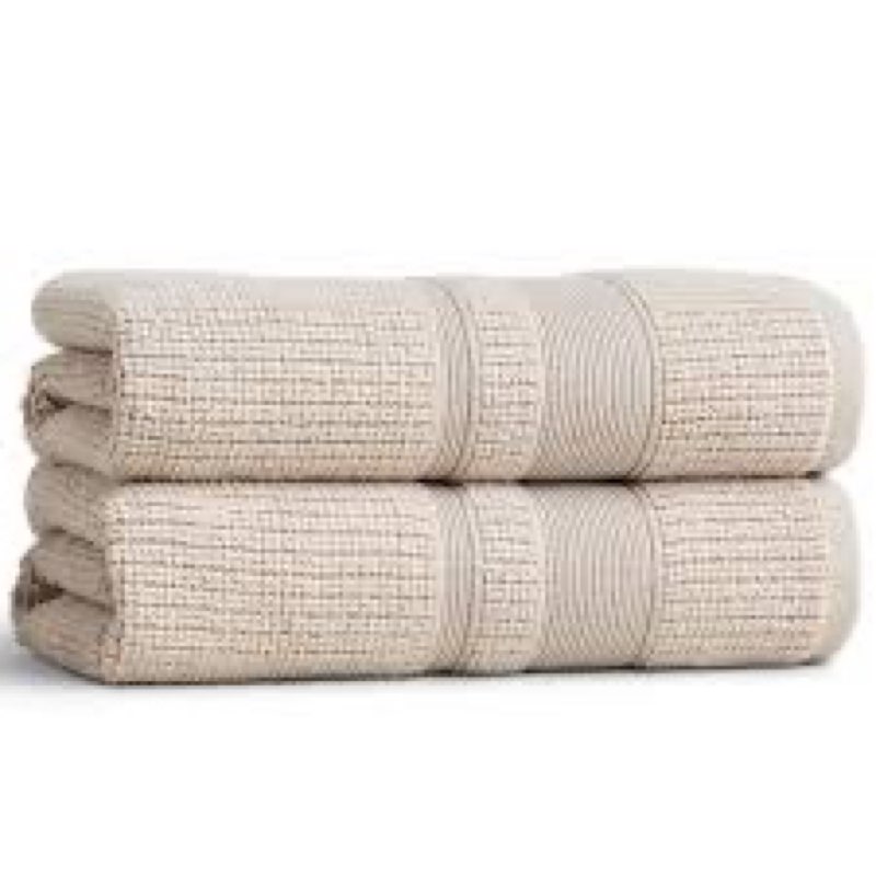 preston lane douro bath towel set – 2 pack luxury cotton towels, ultra soft & absorbent, quick-dry s