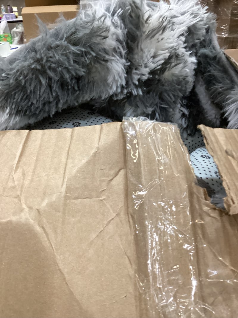 Condition photo showing As Is for Sour Lemon 8x10 Area Rugs for Bedroom, Living Room Fluffy Rug, Large Area Rug Shag Shaggy Carpet Soft Plush Furry Bedside Rugs, Machine Washable Area Rugs for Kids Girls Boys Home Decor Anti Slip Grey Checkered 8' x 10' (Rectangular)