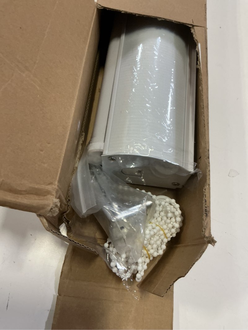 Condition photo showing As Is for zebra roller shades, dual layer roll up blind for living room, semi sheer shades window privacy light control for day and night, (maximum height 72inch, white color, width 31 inch) 31"w x 72"h white