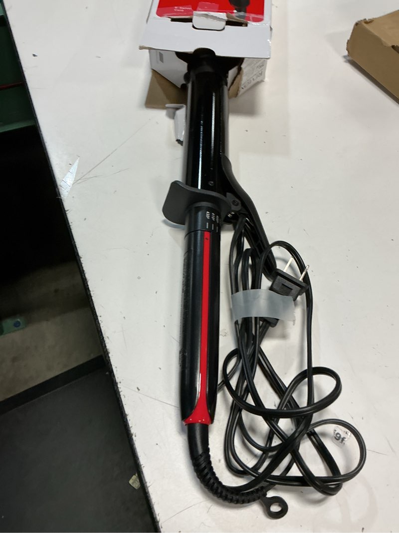 Condition photo showing Good Condition for REVLON SmoothStay Coconut Oil Infused Hair Curling Iron - Barrel Curling Iron 1 ½ Inch for Loose Curls, Shinier, Visibly Smoother Hair (1 ½ in) Black 1-1/2 Inch CURLING IRON